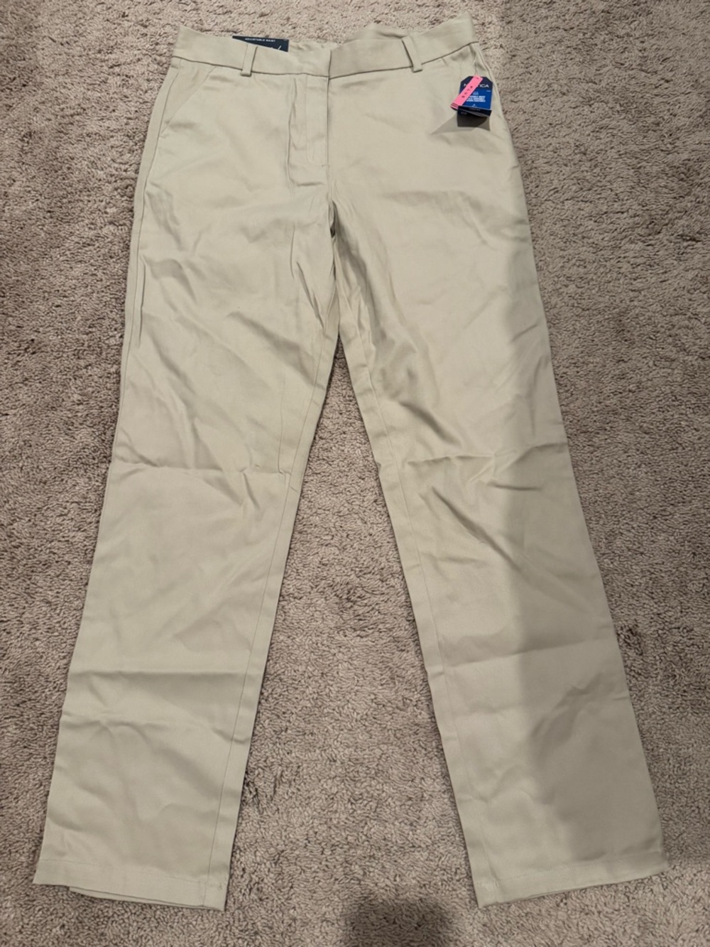 Nautica Girls Khaki School Uniform Pants Size 16.5 Plus – Adjustable Waist NWT - Picture 3 of 8